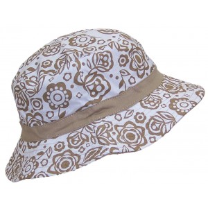 's Reversible Summer Floppy Bucket Hat W/Hawaiian Designs #1010 Tan  eb-79092199